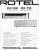 Rotel RX-102 - Technical manual 